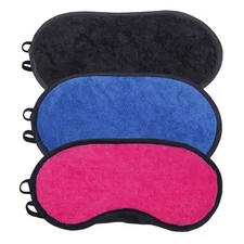 Sleep Mask Set Pack of 3 Microfiber Terry Cloth Eye Mask for Sleeping Soft Bl...