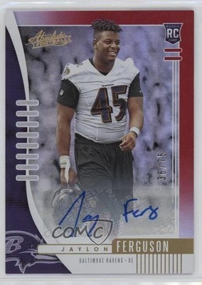 2019 Absolute Red Spectrum Signatures 36/75 Jaylon Ferguson Rookie Auto RC 4f5