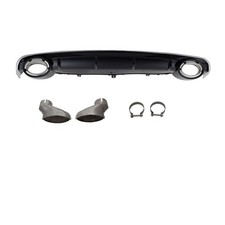 Heckdiffusor Schwarz glanz Duplex Sport + Blenden für Audi A6 4G C7 ab 2014-2018