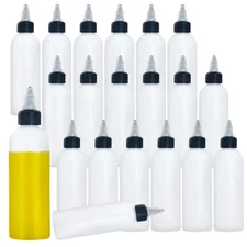 Meirrnyyu 20 Pcs 4 Oz Plastic Squeeze Condiment Bottles With Twist-on 
