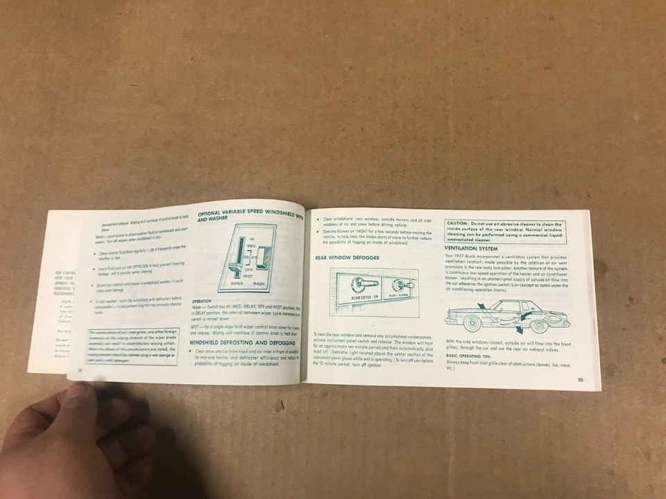 Vintage 1977 Buick LeSabre Estate Wagon, Riviera Glovebox Owner's Manual - Image 4 of 4