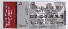 Night Ranger 9/14/02 Las Vegas Nevadas Largest Kegger Rare Ticket Stub!