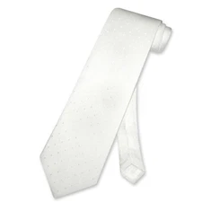 Antonio Ricci 100% SILK NeckTie WHITE Jacquard Dot Pattern Mens Neck Tie