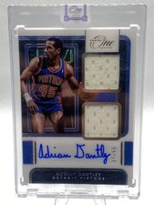 2021-22 Panini One And One Dual Relic On Card Auto #DJ-ADT Adrian Dantley /99