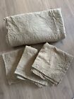 Pottery Barn Beige Textured King Duvet & 3 Euro Pillow Sham Set
