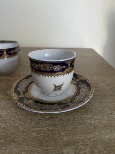 Alpine Cuisine Fine Porcelain Czech Republic 24K Gold Espresso Cup And Saucer - Picture 7 of 20