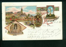 Litho-AK Marienweiher, Marktleugast, Lk Kulmbach, gel. 1903 nach Ebermannstadt