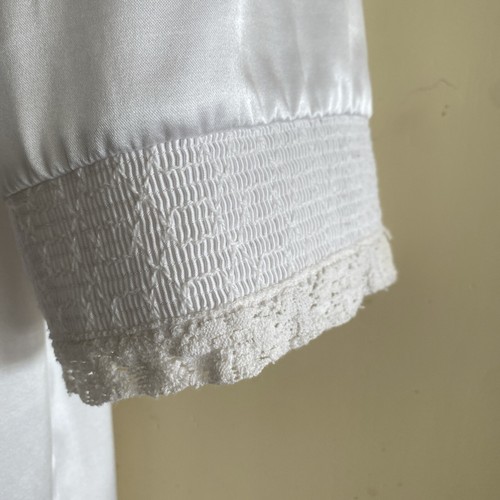 Vintage Embroidered Poly Cotton Nightgown Sz XS Floral Lace Union Made Modest US - Picture 4 of 12