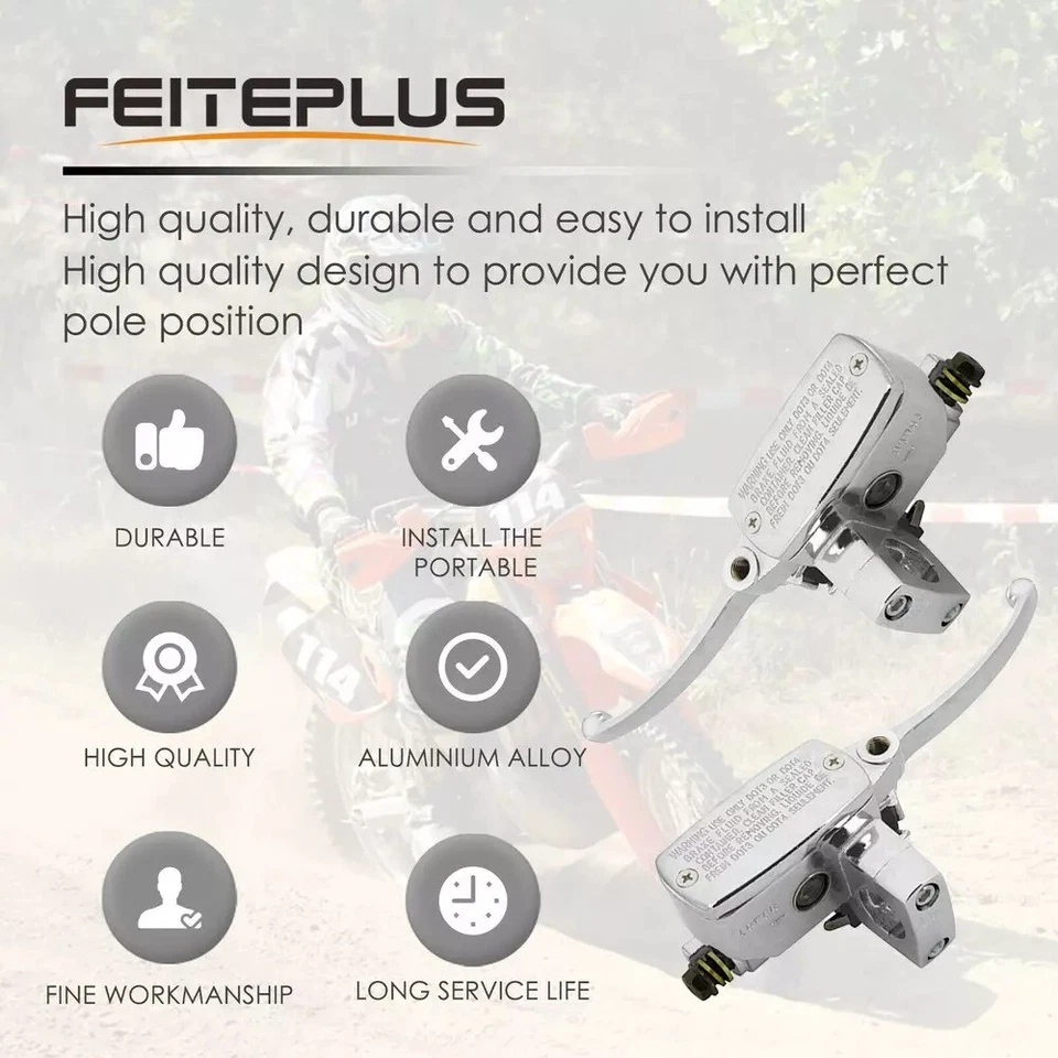 Chrome Brake Master Cylinder Clutch Levers for Suzuki Intruder 800 1400 1500 - Image 4 of 4