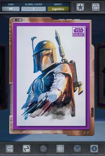 Star Wars Card Trader - Digital Chrome Galaxy Bronze Gilded Boba Fett 3cc