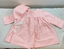 VINTAGE NEW 1950's LITTLE GIRLS PINK COAT AND BONNET HAT...SIZE 3...VERY NICE 