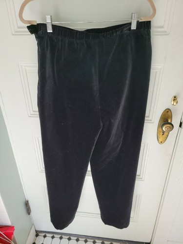 Hannah Anderson Women's Size Medium Black Velvet High Rise Pants - Picture 3 of 7