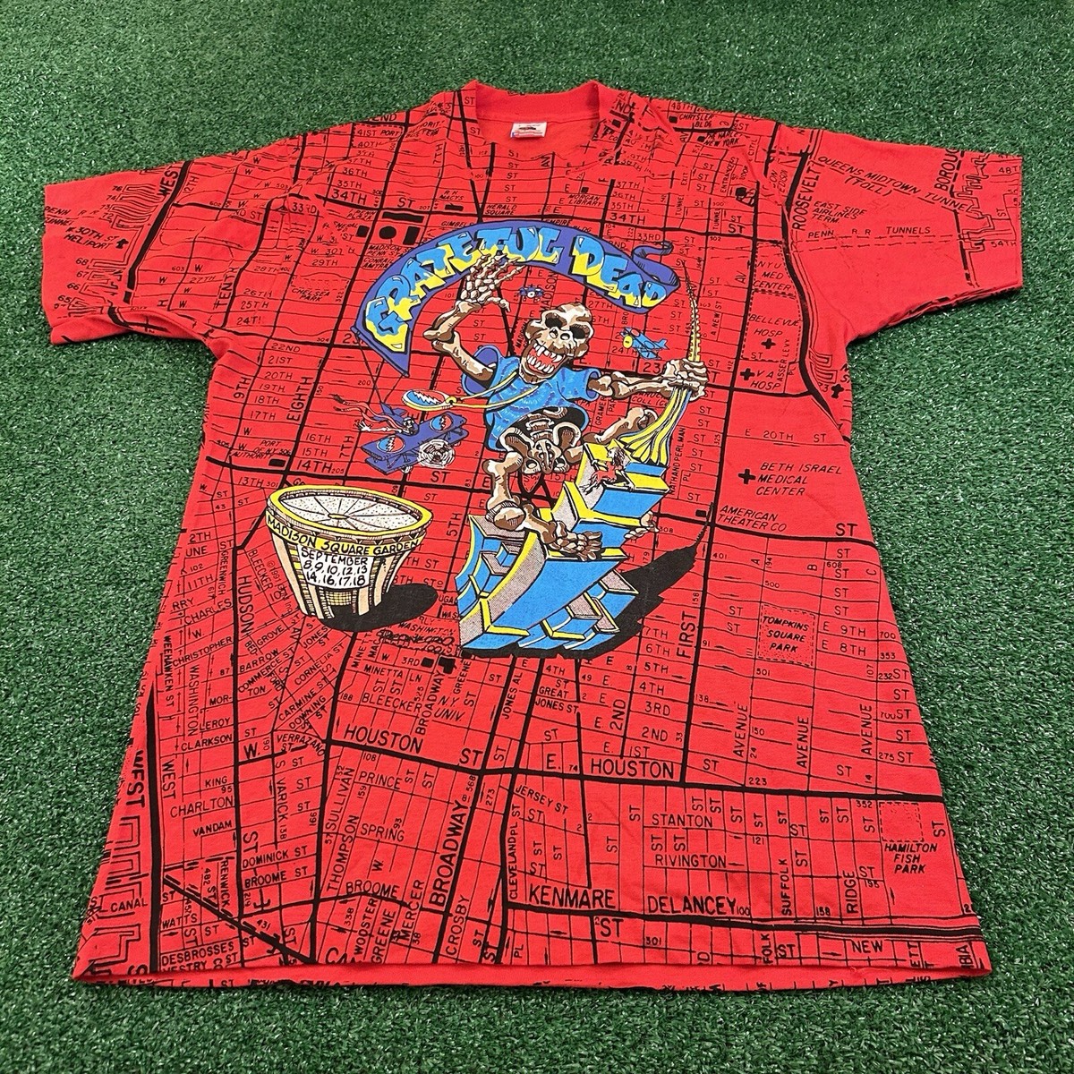 Grateful Dead Madison Square Shirt Mens Large Red Short Sleeve