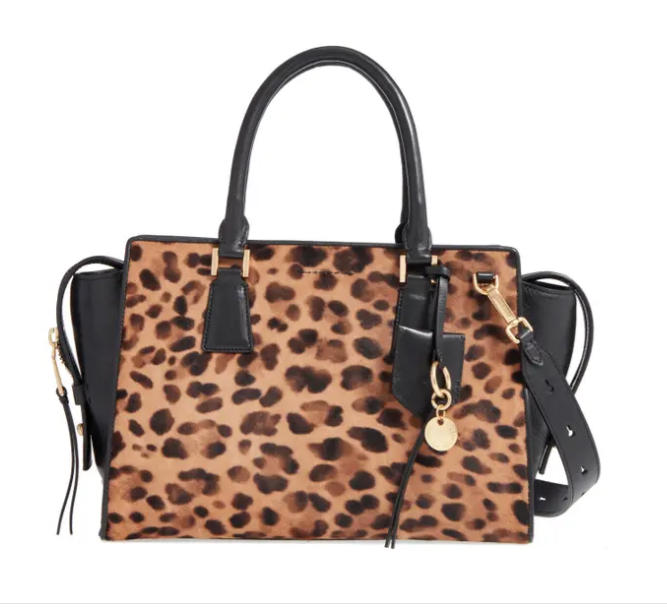 Cole Haan Marli Leopard Print Genuine Calf Hair Satchel