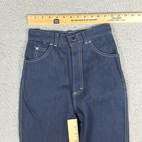 80s JCPenney Straight Leg Western Women's Size 14 24" Denim Blue Jeans Pants - Picture 9 of 12