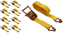 8PK 1.5" x 27' 4000 Lb Ratchet Straps J Hook Tie Downs 