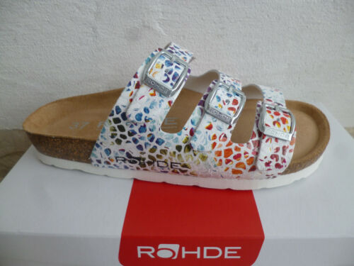 Pantoufles Rohde pantoufles pantoufles blanc/coloré 5620 NEUF ! - Photo 1 sur 7