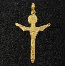 Pendentif Or 18K 750 Mls. Croix Très Sainte Trinité: Père, Fils Et Esprit Saint