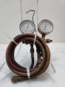 Imperial Eastman 2-Valve Brass Manifold Gauge Set & Hoses for R12, R22 Freon K6