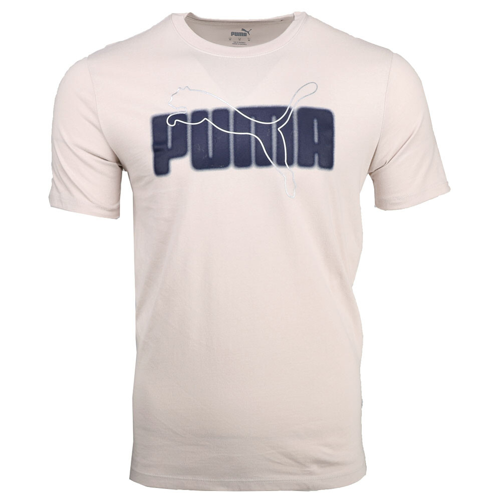 Праздничная футболка Puma Ess + Logo Lab, мужские повседневные топы бежевого цвета 68439368