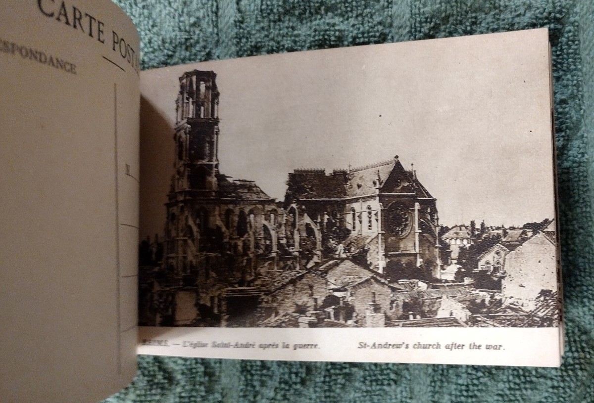 Vintage ca1920 Postcard Album REIMS After The War France/ WW1