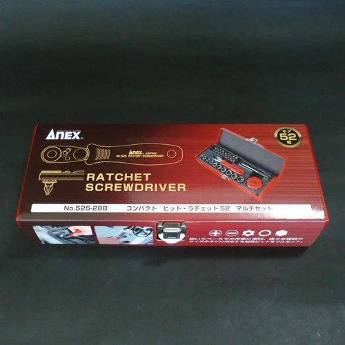 ANEX Compact Bit Ratchet Screwdriver SET 525-28B Made in Japan - Image 2 of 4