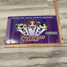 2000 The Powerpuff Girls Ad Poster from Warner Bros Store 24  x 15  Double Sided