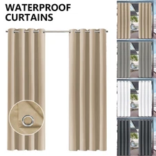 100" Extra Outdoor Curtains Waterproof for Patio Gazebo Blackout Drapes Sunblock