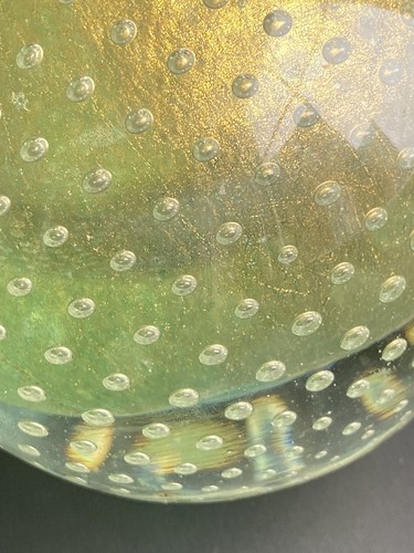 Stunning Murano Archimede Seguso incalmo gold flake bullicante glass orb ashtray - Picture 5 of 24