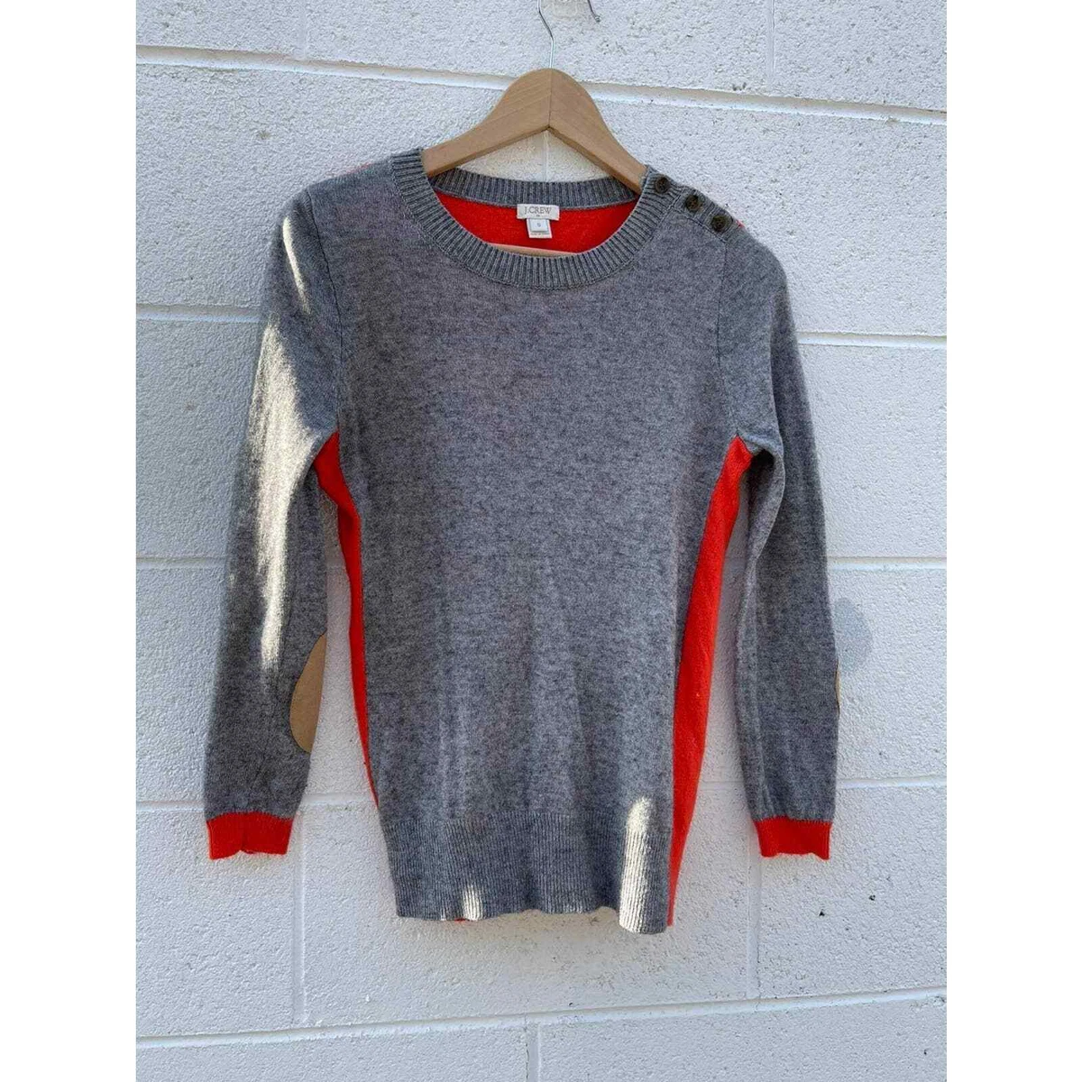 J.Crew Color Block Crew Neck Sweater Merino wool blend Women s