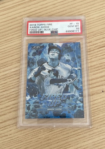 2018 Topps Fire "Fired Up" Blue Chip #F-10 Aaron Judge PSA 10 Gem Mint Pop 2!
