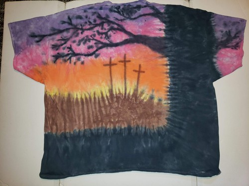 KIDS Handmade Tie Dye shirt CHRISTIAN - ANGEL or CROSS / 3 CROSSES - Picture 32 of 33