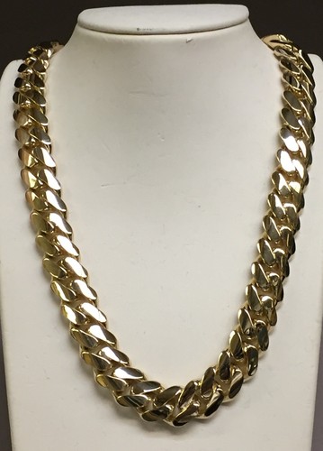 18k Solid Yellow Gold Miami Cuban Curb 