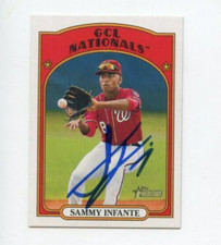 SAMMY INFANTE SIGNED 2021 TOPPS HERITAGE MINOR LEAGUE BASEBALL CARD AUTO