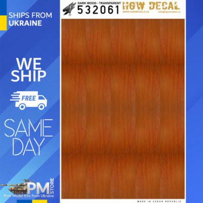 HGW 532061 1/32 Decal Dark Wood Transparent NO GRID for aircarft