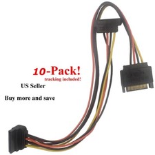SATA Power 15-pin Y-Splitter Cable Adapter Male to Female HDD Hard Drive 10-Pack
