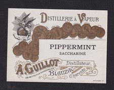 Ancienne étiquette   France alcool  BN153433 Pippermint Ange Guillot