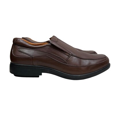 Gravity Defyer Marseille II Brown Leather Loafers Cushioned Footbed Men Sz 15^