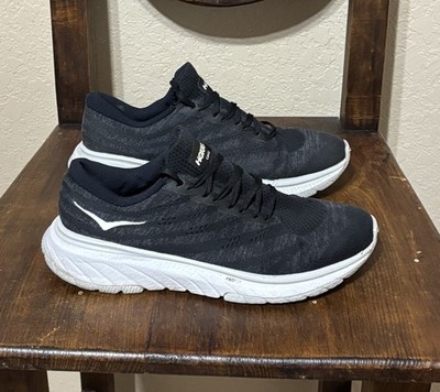 Hoka One One Womens Cavu 3 1106482 BWHT Black Running Shoes Sneakers Size US 8