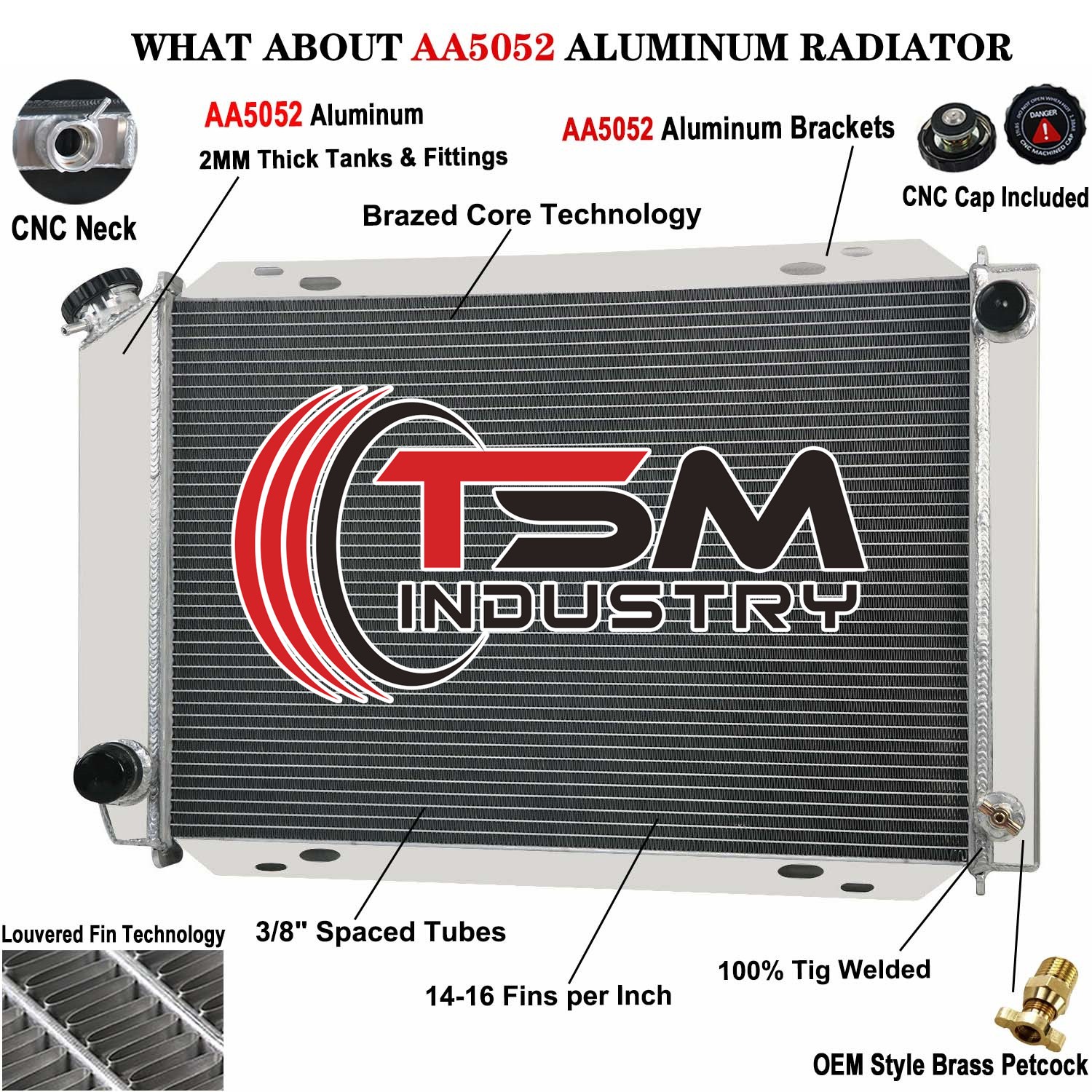 4Row Aluminum Radiator Fit 1979-1993 Ford Mustang Mercury Cougar GT LX 5.0L MT