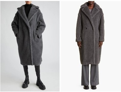 Max Mara Women's Grey Teddy Bear Icon Alpaca Coat Size Medium $4460+