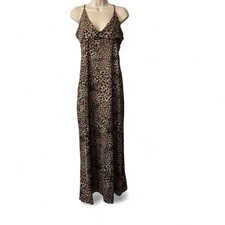 Sleeveless Leopard Print Maxi Dress, Women s Size S