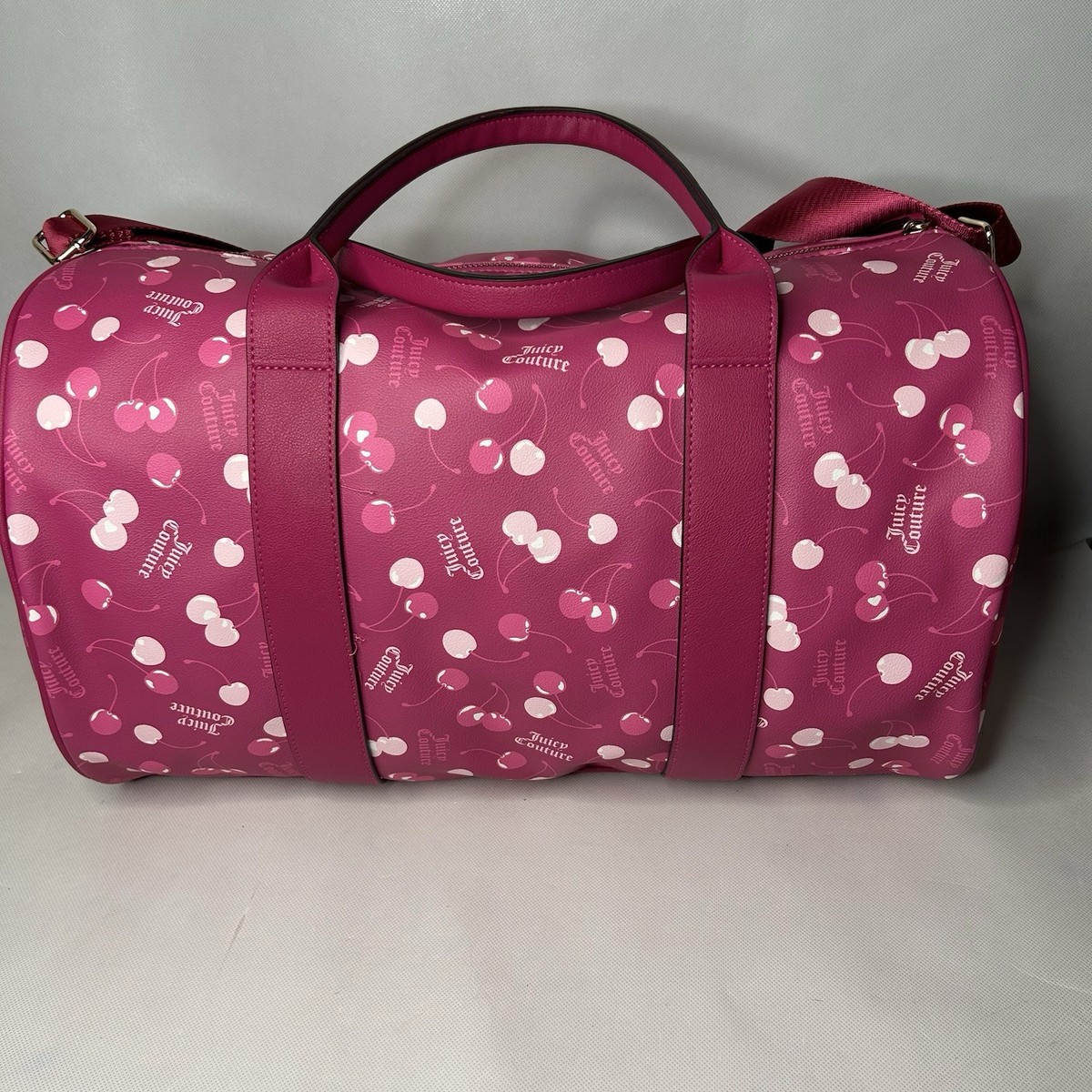 Juicy Couture Cherry on Top Weekender Raspberry Duffle Travel Bag