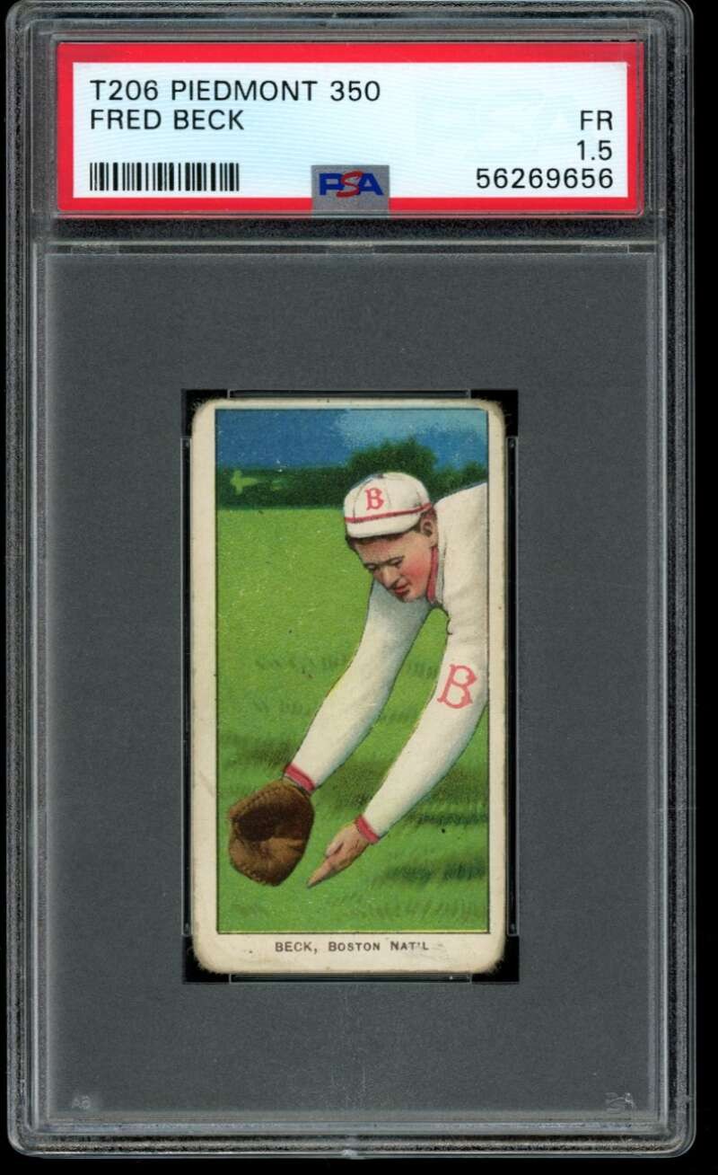 1910 T206 #27 Fred Beck PSA 1.5 Bos Braves Fielding Piedmont 350  (9656)