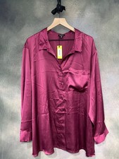 NWT - Boohoo Plus Satin Oversized Button Up  ...