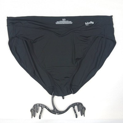 Kindly Yours Women's Black High Cut Brief Panty XXL 20 Recycled Nylon Stretch