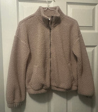 Old Navy Sherpa Fleece Fuzzy Full Zip Jacket Pockets Size XL 14/16