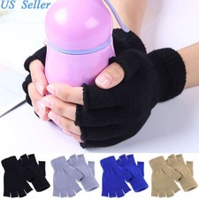 Thermal Knitted Fingerless Gloves Warm Winter Half Finger Gloves for Men Women