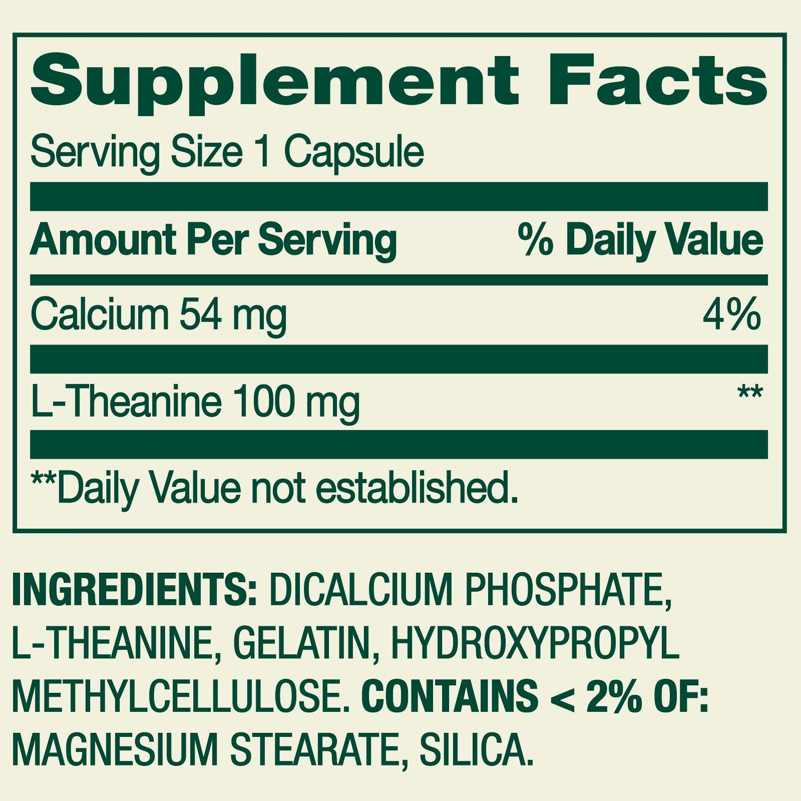 Spring Valley L-Theanine 100 Mg Mood Relaxation Support Stress Relief, 100 Caps Spring Valley L-Theanine 100 Mg Mood Relaxation Support Stress Relief, 100 Caps