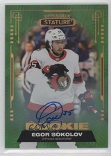 2021 Upper Deck Stature Rookies Green Photo Variant 7/10 Egor Sokolov Auto 0n64